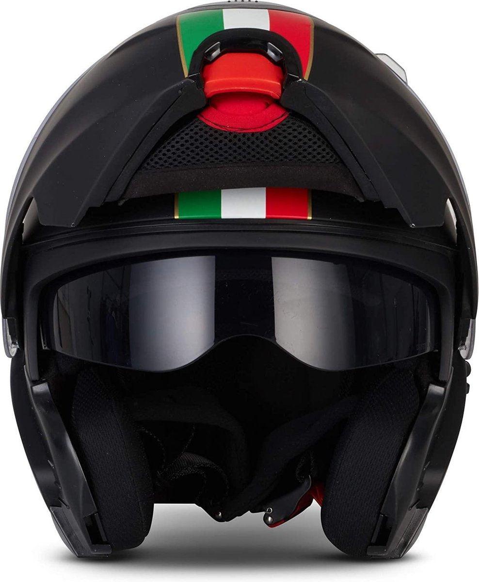 MOTO F20 Venice Black systeemhelm Flip-Up scooterhelm
