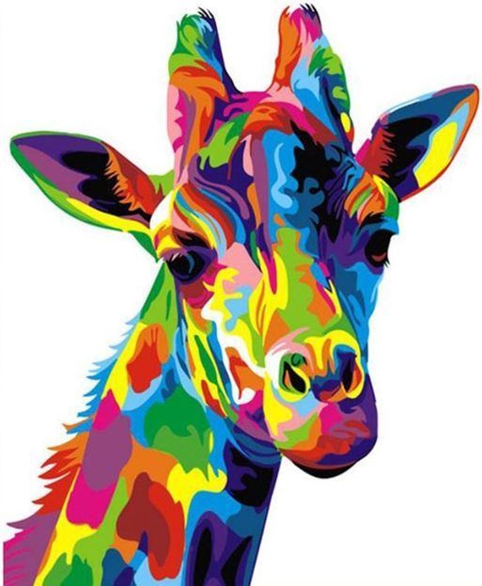 Paint By Numbers - Schilderen op Nummer - Giraffe - 50x40cm - Volwassenen & Kinderen - Stipco