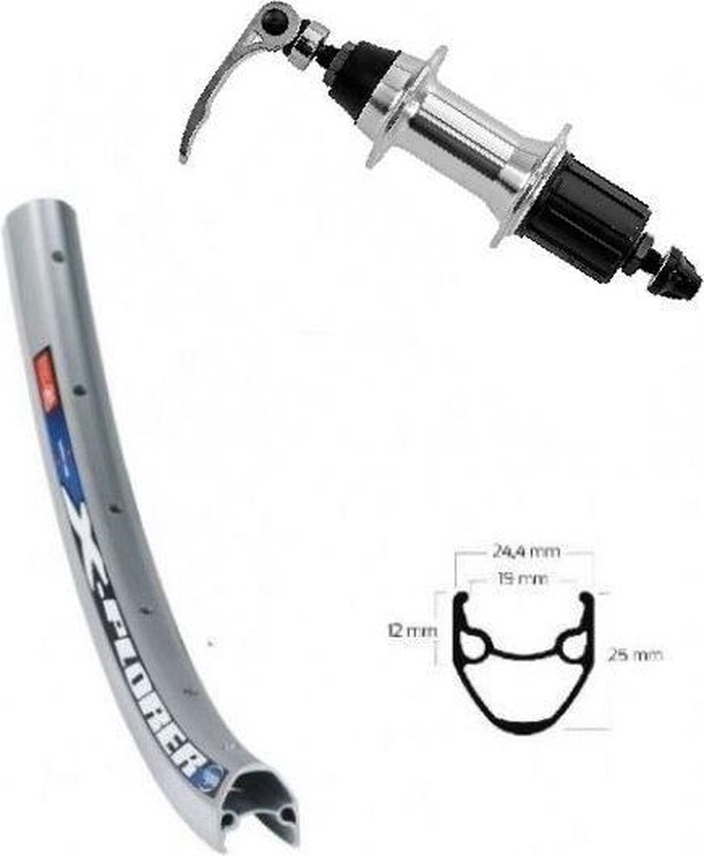 KGS ACHTERWIEL 28 (37-622) ALU HOGE VELG CASSETTE 8/9 SPEED UITVAL