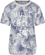 Minymo - jongens T-shirt - palmen - blauw - Maat 116