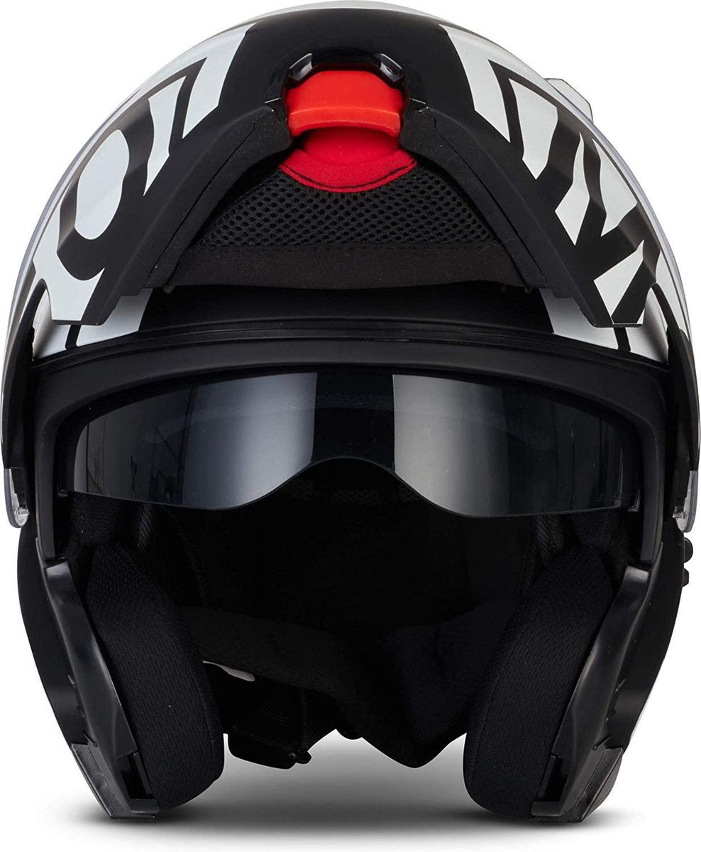 MOTO F20 Runner Black systeemhelm Flip-Up scooterhelm