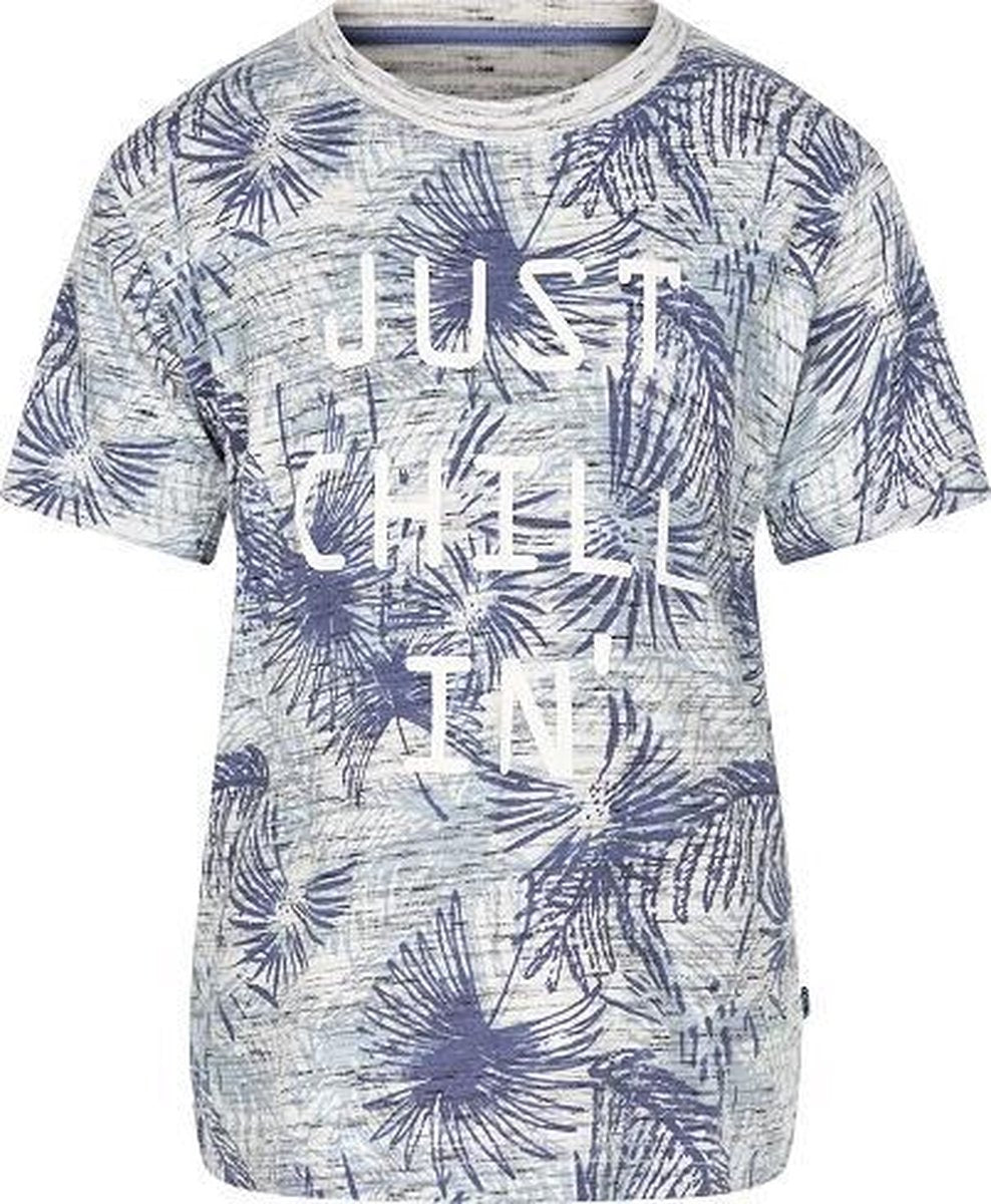 Minymo - jongens T-shirt - palmen - blauw - Maat 122