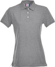 Premium dames polo grijsmelange l