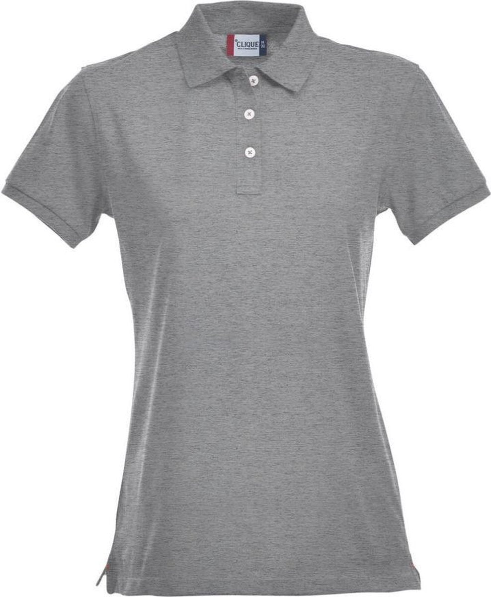 Premium dames polo grijsmelange l