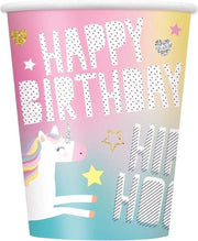 16x stuks Eenhoorn themafeest drinkbekertjes 250 ml - Kinderfeestje/verjaardag feestartikelen