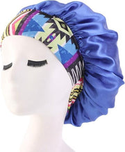 Bonnet Satijn XL|Slaapmuts Satijn|Hoofddeksel|Unisex|Cabantis|Blauw Kente Clothes
