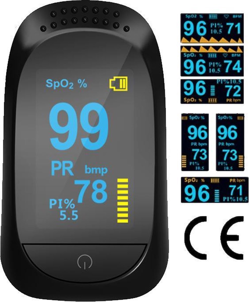 Saturatiemeter - Oximeter - Zuurstofmeter - Digitale hartslagmeter - Nederlandse handleiding - Pulse meter met OLED display