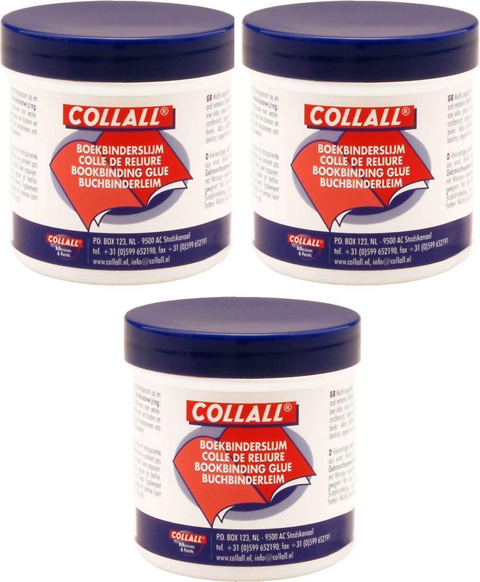 Boekbinderslijm Collall - 3x100 ml - Kleur Wit