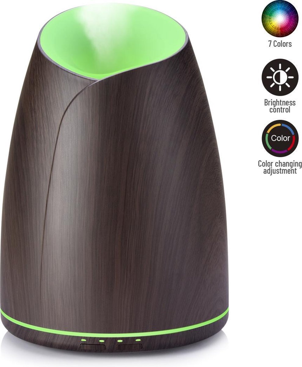 Devacieux Aroma Diffuser Met Bluetooth Speaker  + 10ML Neutriherbs Olie - Luchtbevochtiger Aromatherapie - 500 ML - Donkerbruin