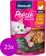 Vitakraft Poesie Deli Sauce Pouch 85 g - Kattenvoer - 23 x Kalkoen
