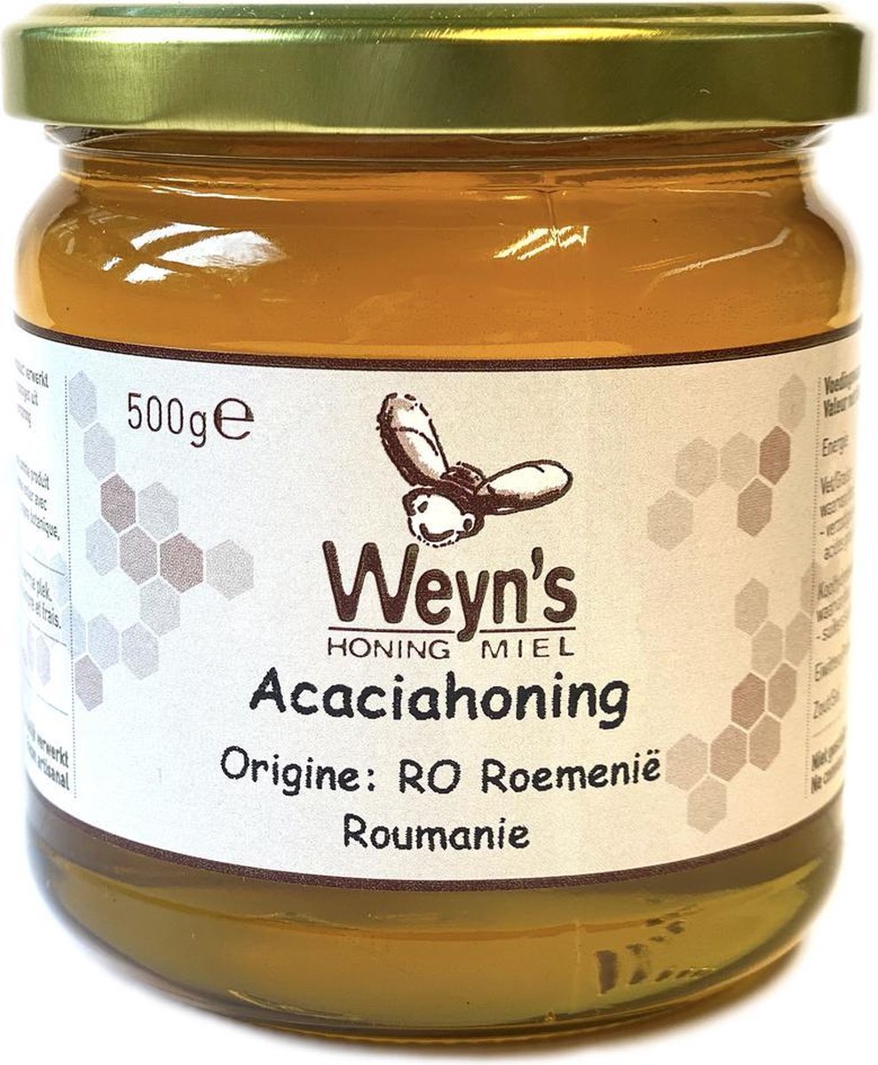 Acaciahoning vloeibaar Roemenië - 500g - Weyn's - Honing vloeibaar