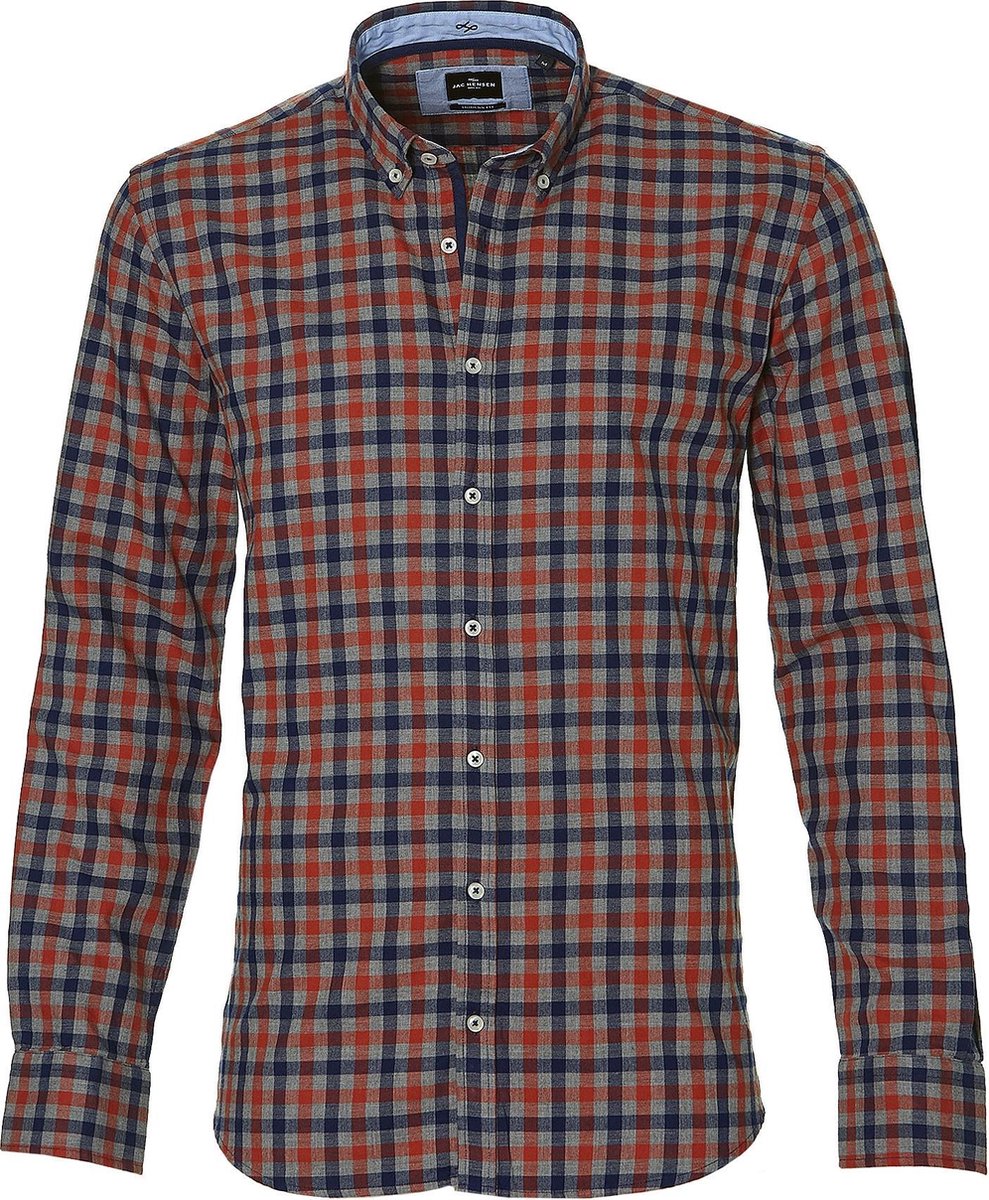 Jac Hensen Overhemd - Modern Fit - Rood - 4XL Grote Maten