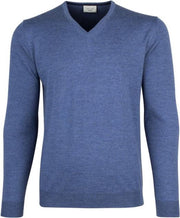 Profuomo Trui Heren Merino V-neck Sky Blauw