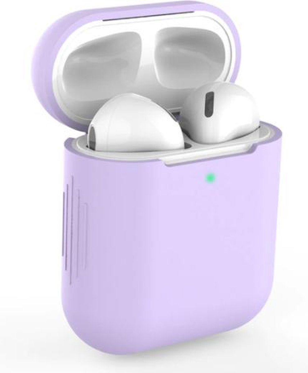 Gadgetpoint | Airpods Hoesje Siliconen Case - Airpod hoesje geschikt voor Apple AirPods 1 en Airpods 2 | Lila