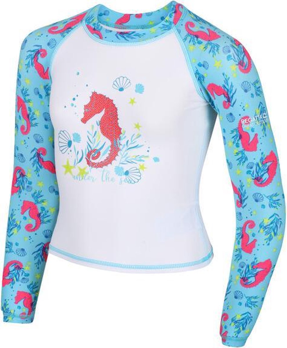 Regatta Zwempak Valo Meisjes Polyamide Blauw/wit Maat 86/92