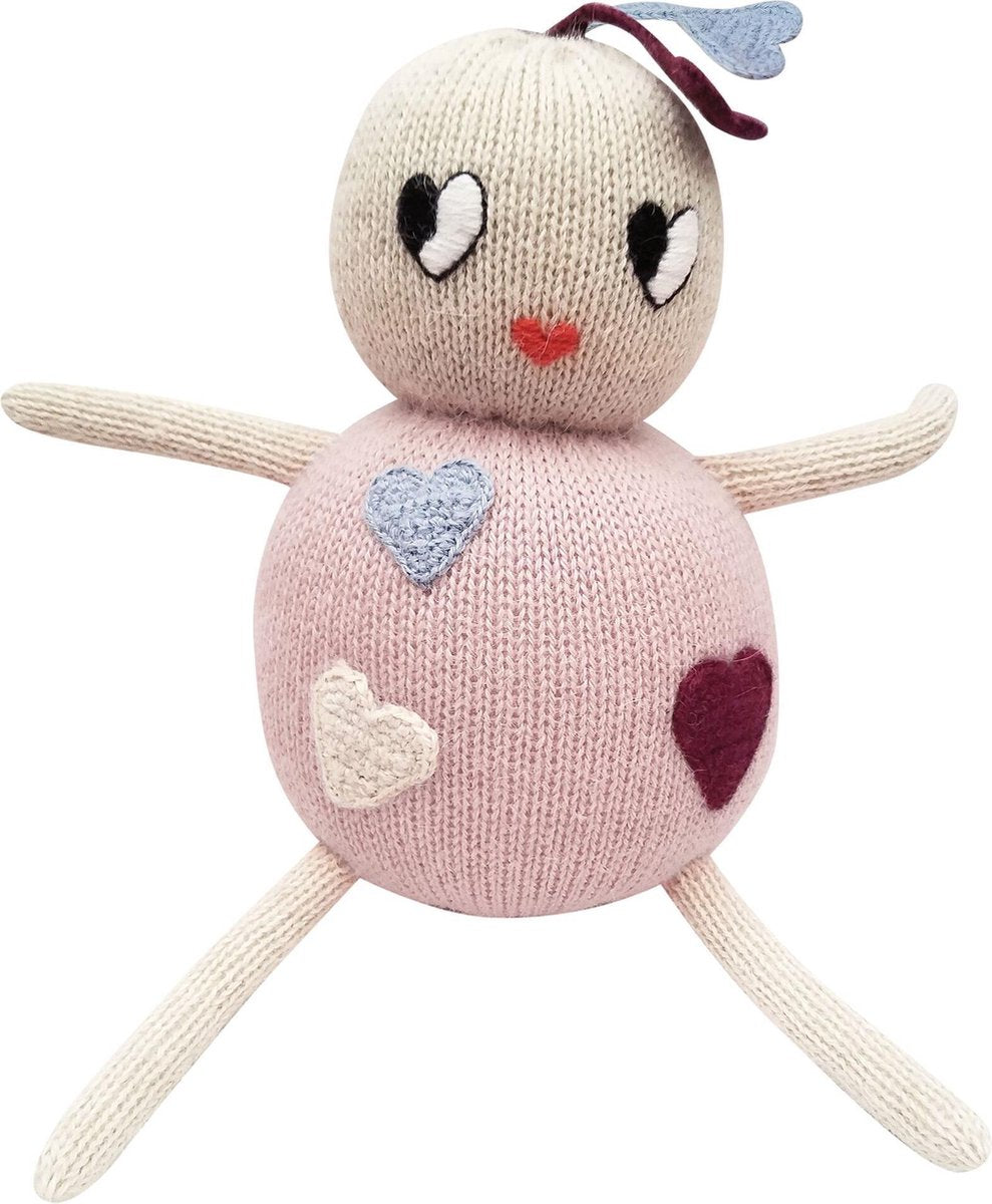 Luckyboysunday Knuffelpop 16 Cm Junior Alpaca-wol Roze