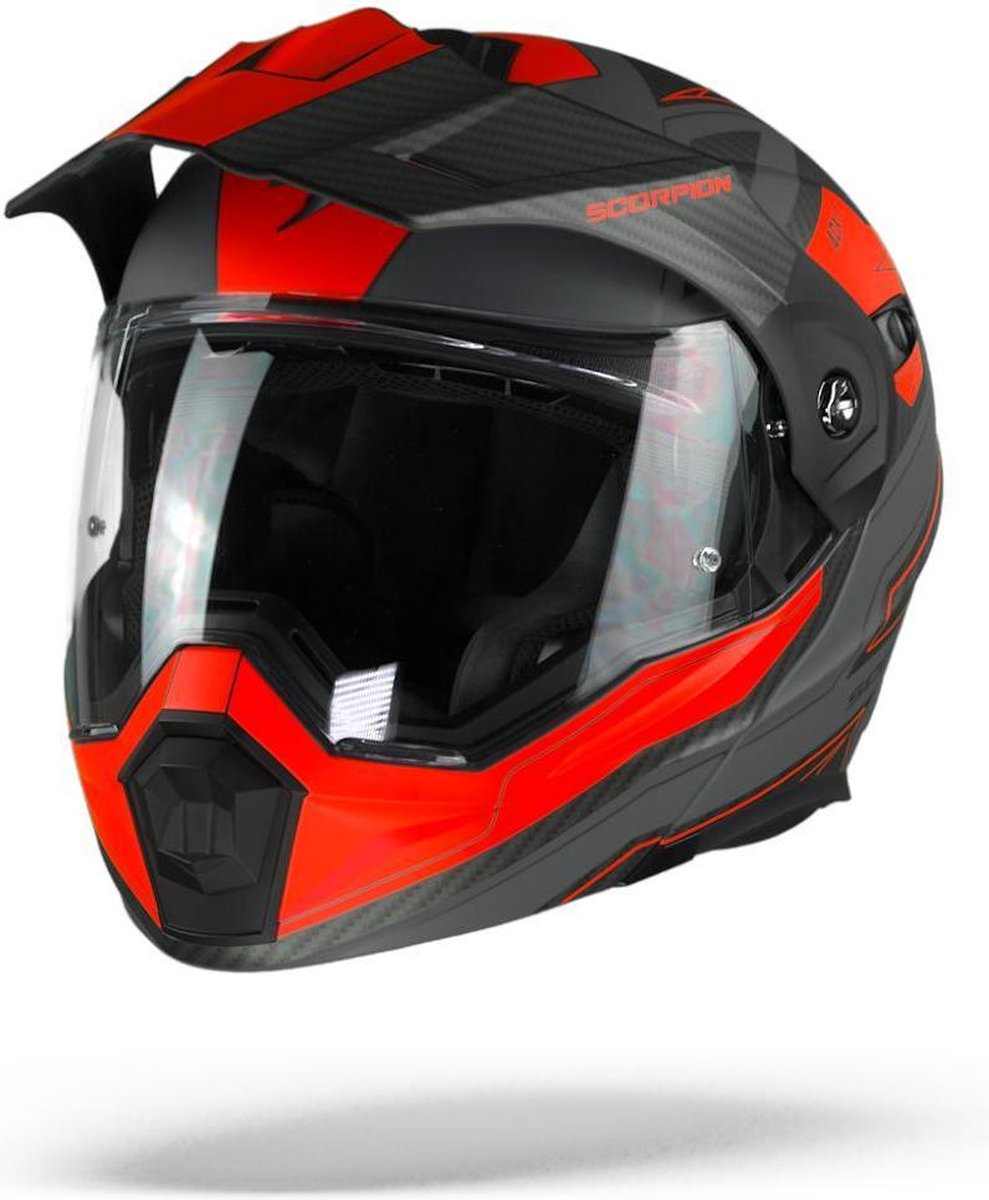 Scorpion ADX-1 Tucson Cement Grey Matt Red Systeemhelm - Motorhelm - Maat M