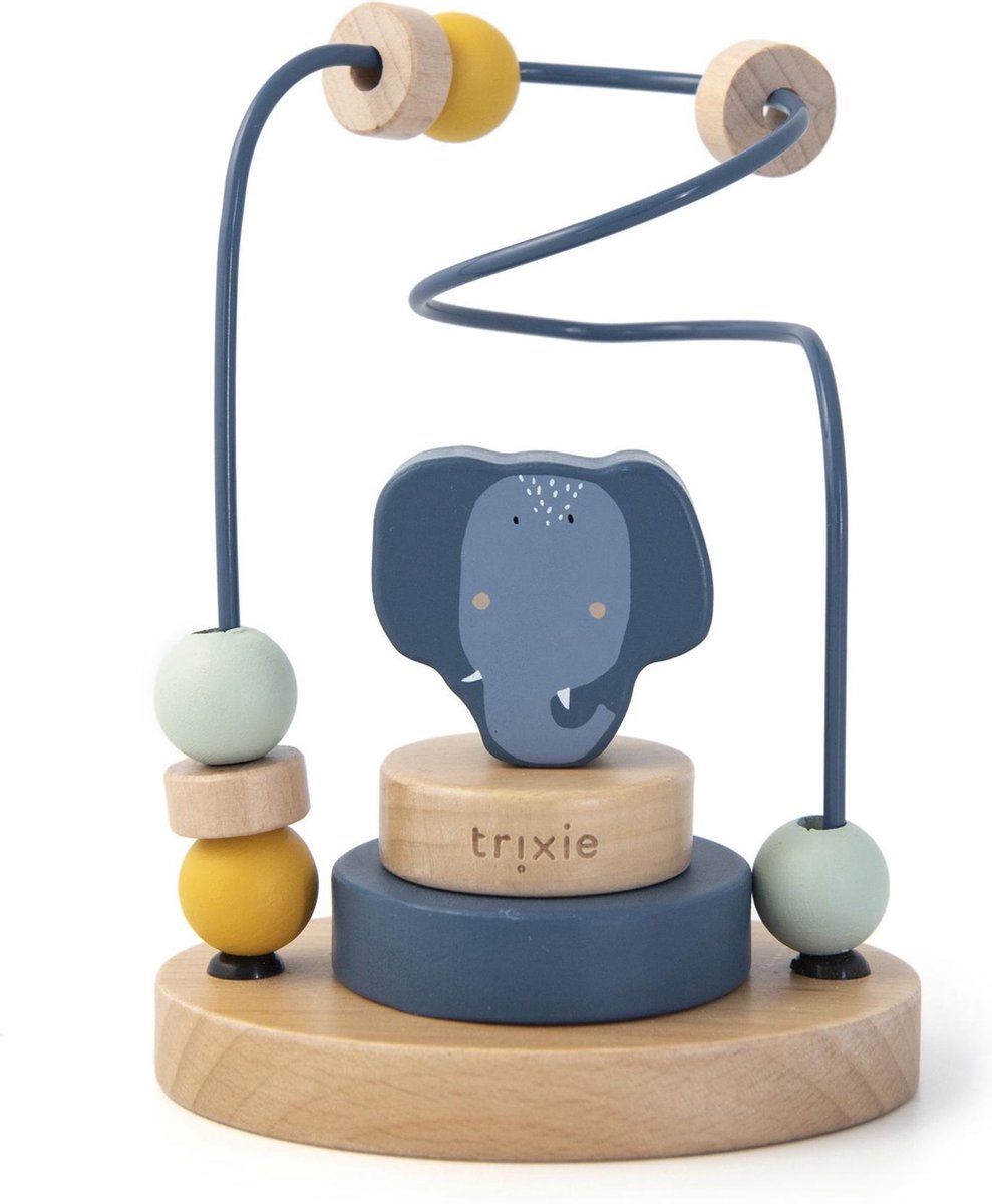 Trixie houten kralenframe | Mrs. Elephant | Beads Maze | Olifant | Speelgoed