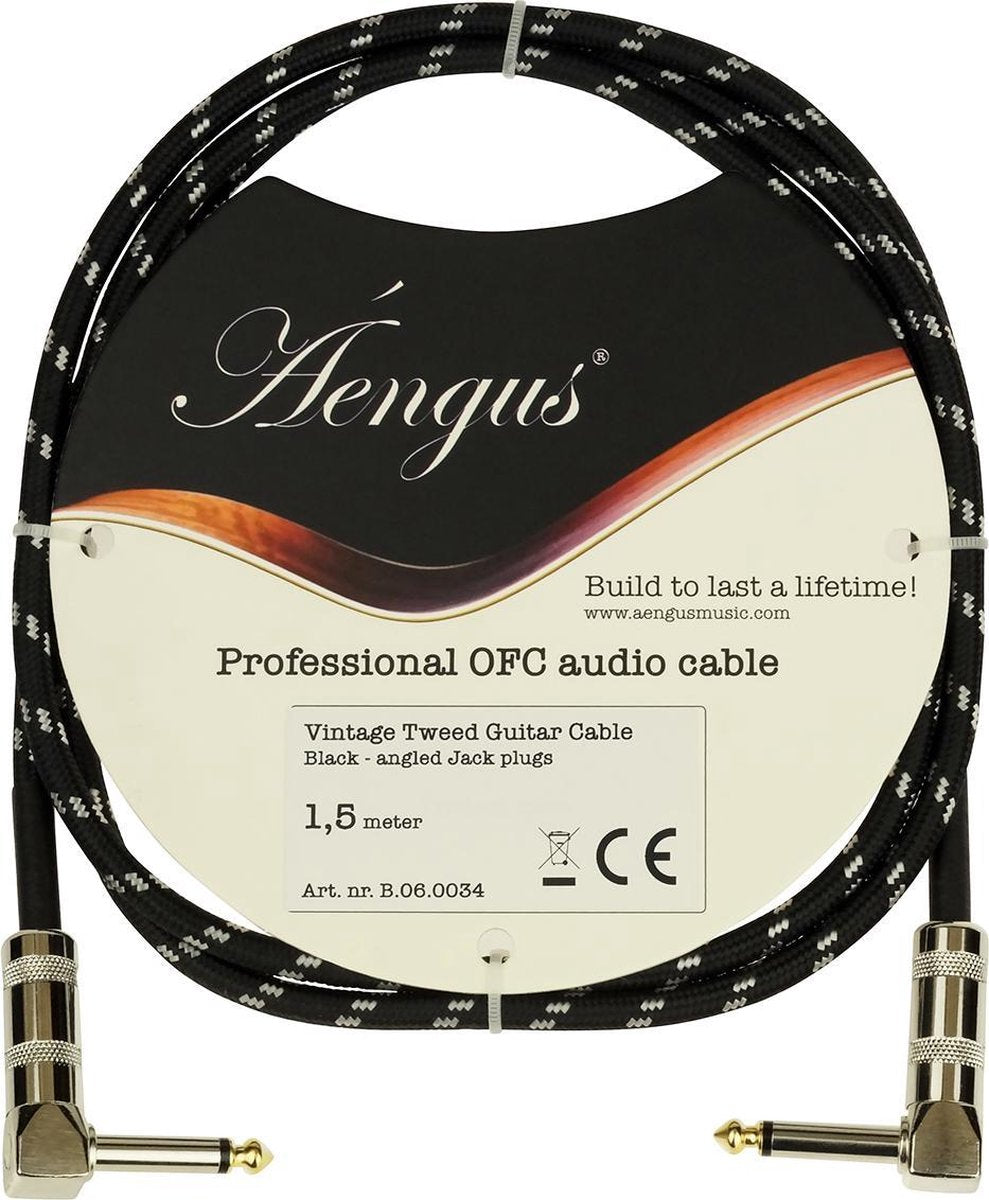 Áengus Black Tweed Gitaarkabel - instrumentkabel 1