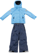 Ducksday - kerstpakket - skiset voor kinderen - vierseizoens jas en skibroek - YO/Blauw - 134/140