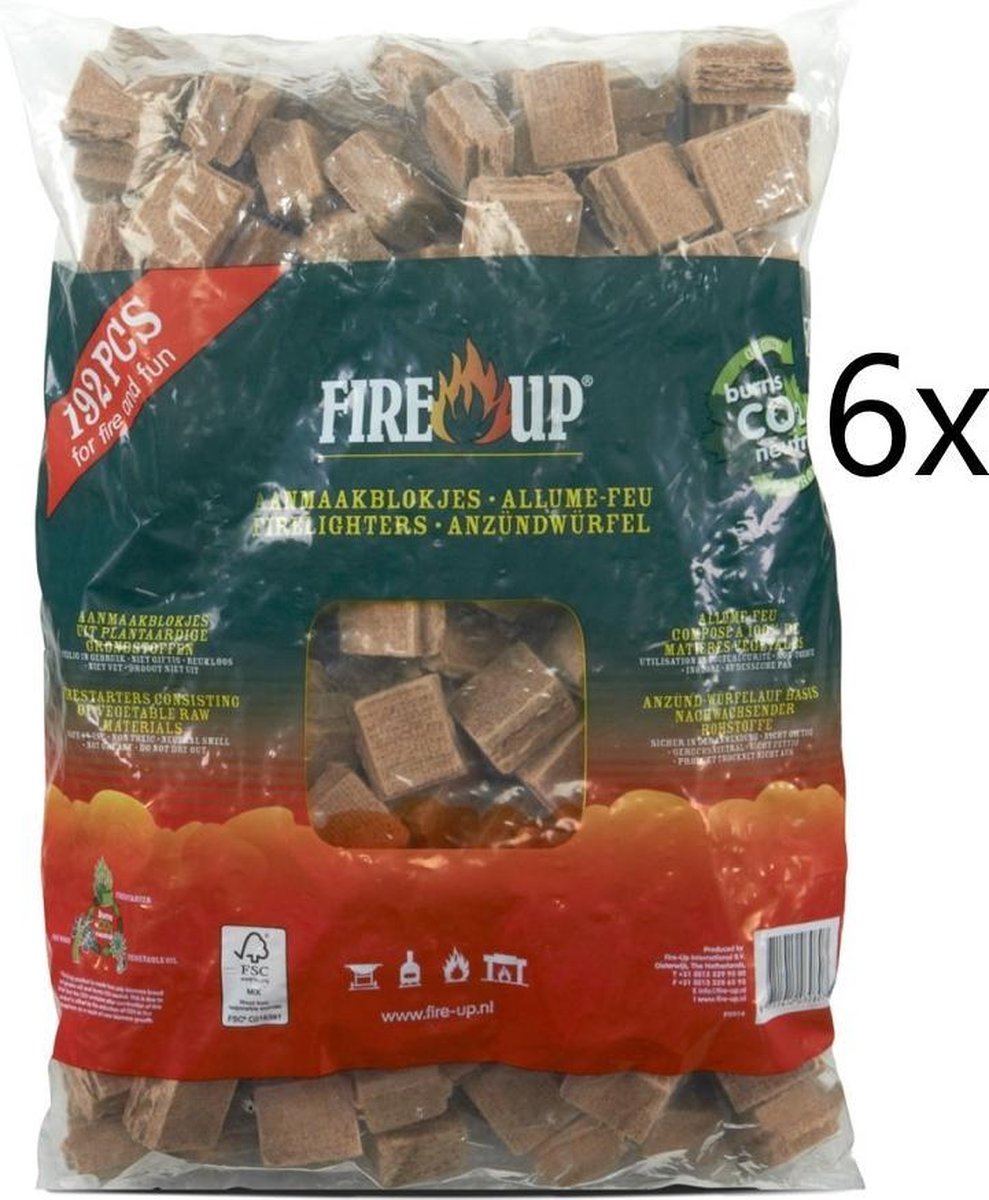 Fire-Up aanmaakblokjes voordeelbox met 1152 stuks - 6x 192st