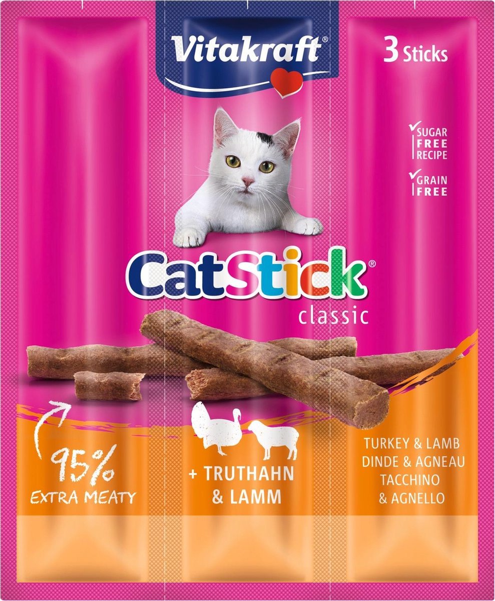 Yarrah Cat Stick Adult - Kalkoen & Lam