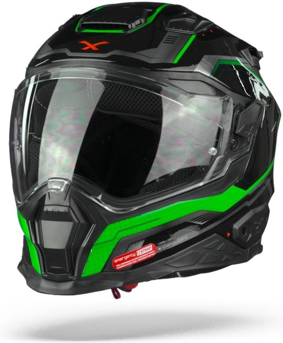 Nexx X.WST2 Supercell Black Green  Integraalhelm - Motorhelm - Maat XXL