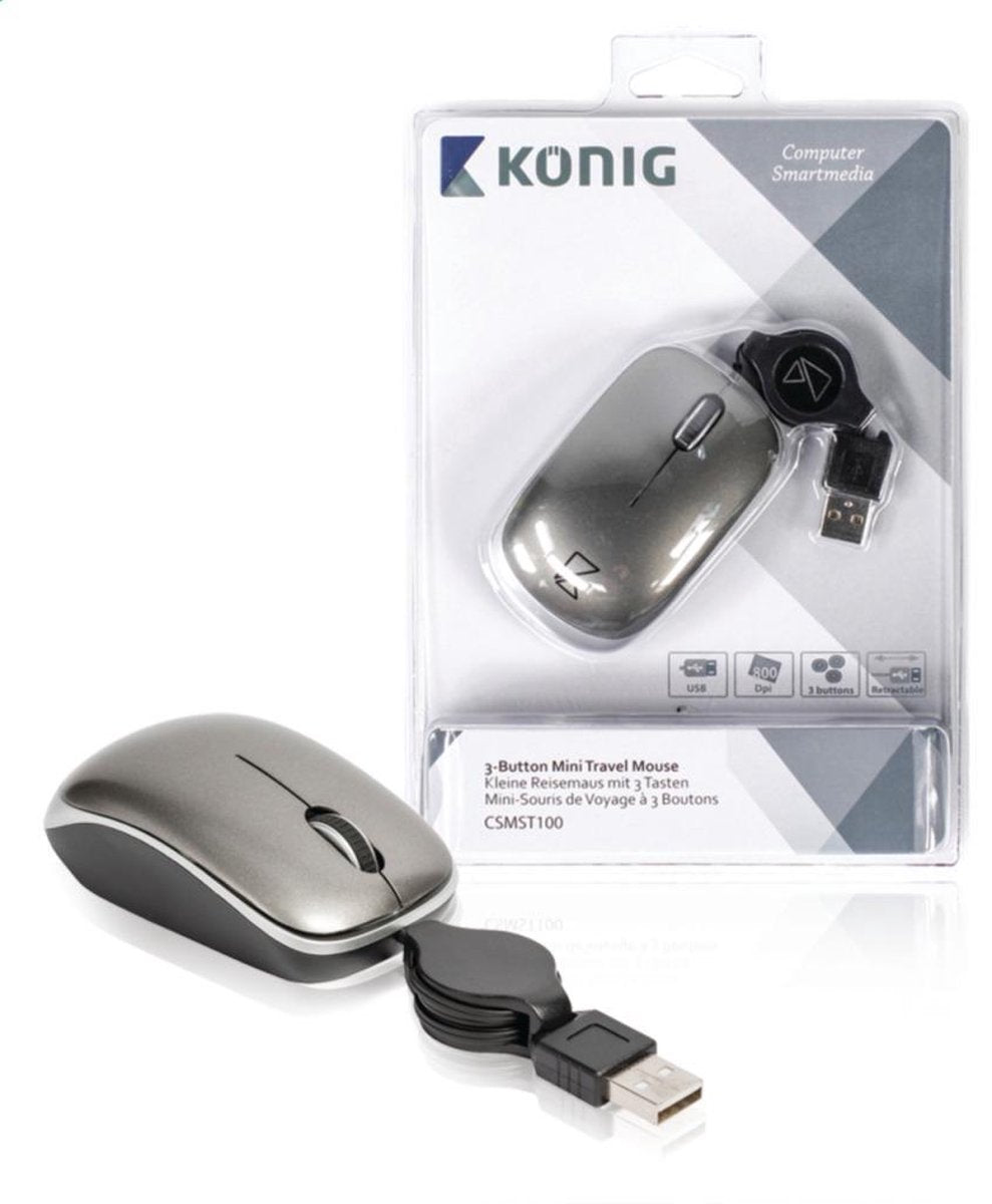 König CSMST100 muis USB Type-A Optisch 800 DPI Ambidextrous