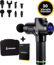 Bolusso® Premium Massage Gun - Sport en Relax Massage - Massage Apparaat - 8 Opzetstukken - 30 Standen - Professioneel - Gratis E-book