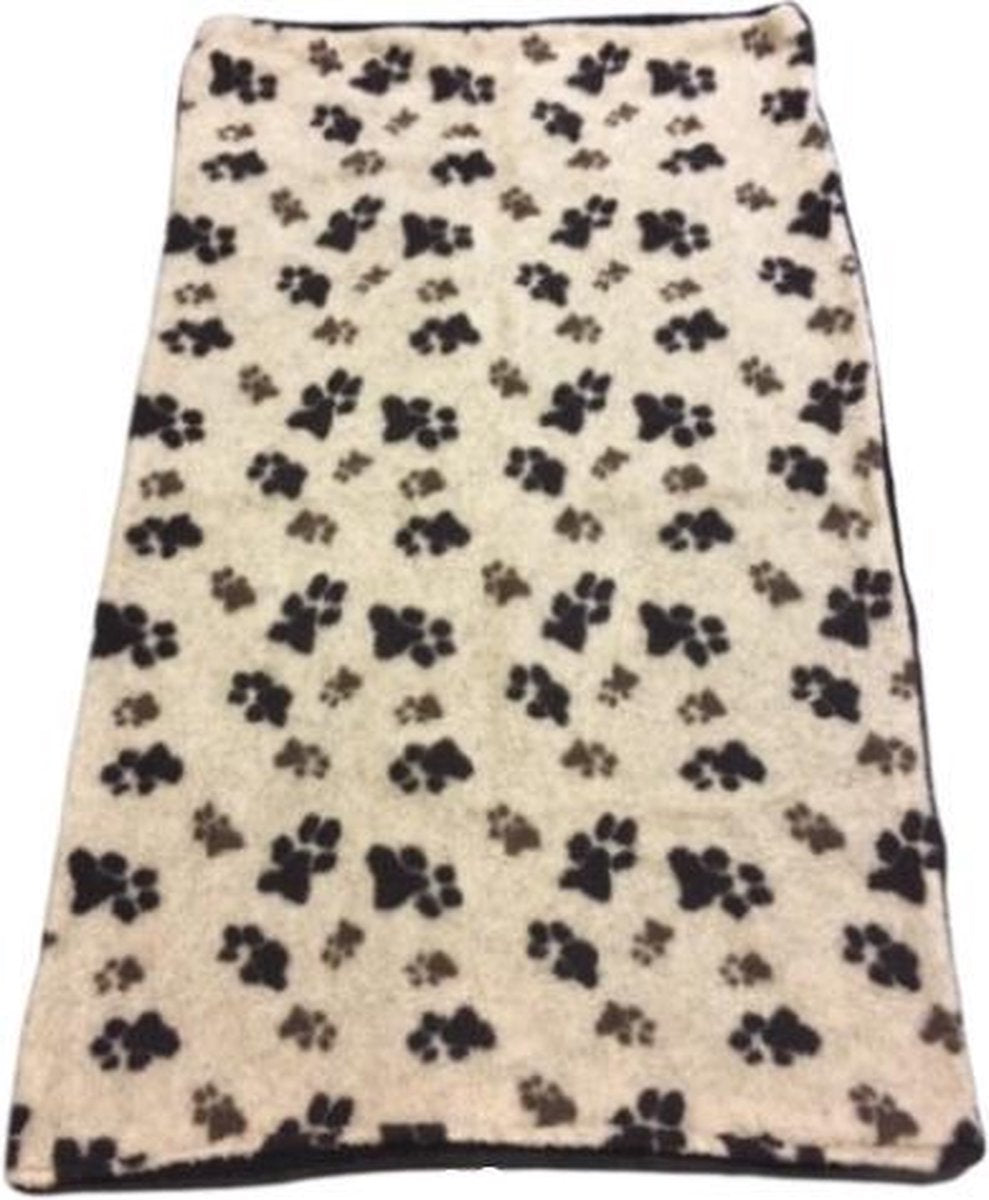 Topmast Fleecedeken XL Dubbelgestikt 150 * 95 cm - Creme Print