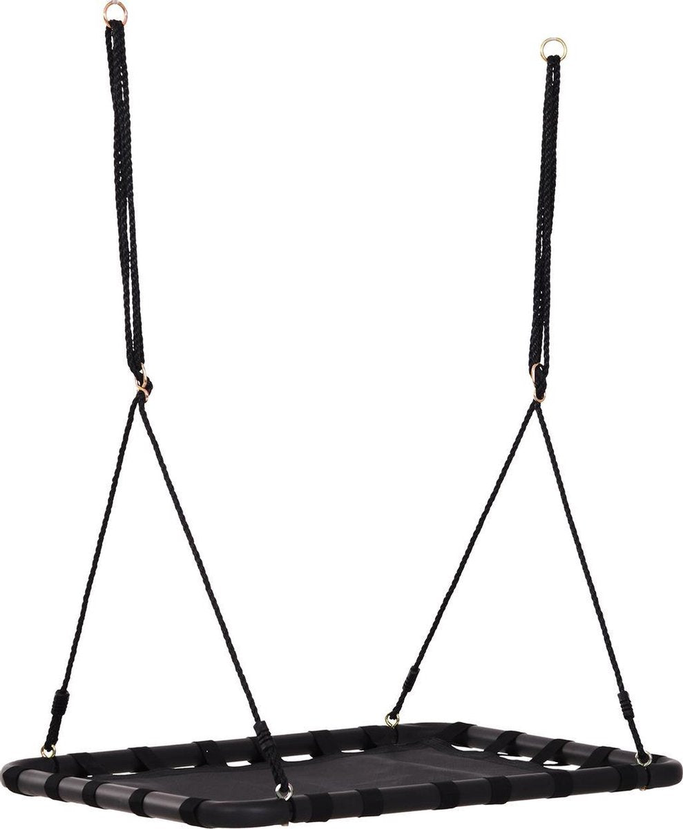 Schommel - Nestschommel - Schommelzitje - Speelgoed - Zwart - 100 x 76 x 4 cm