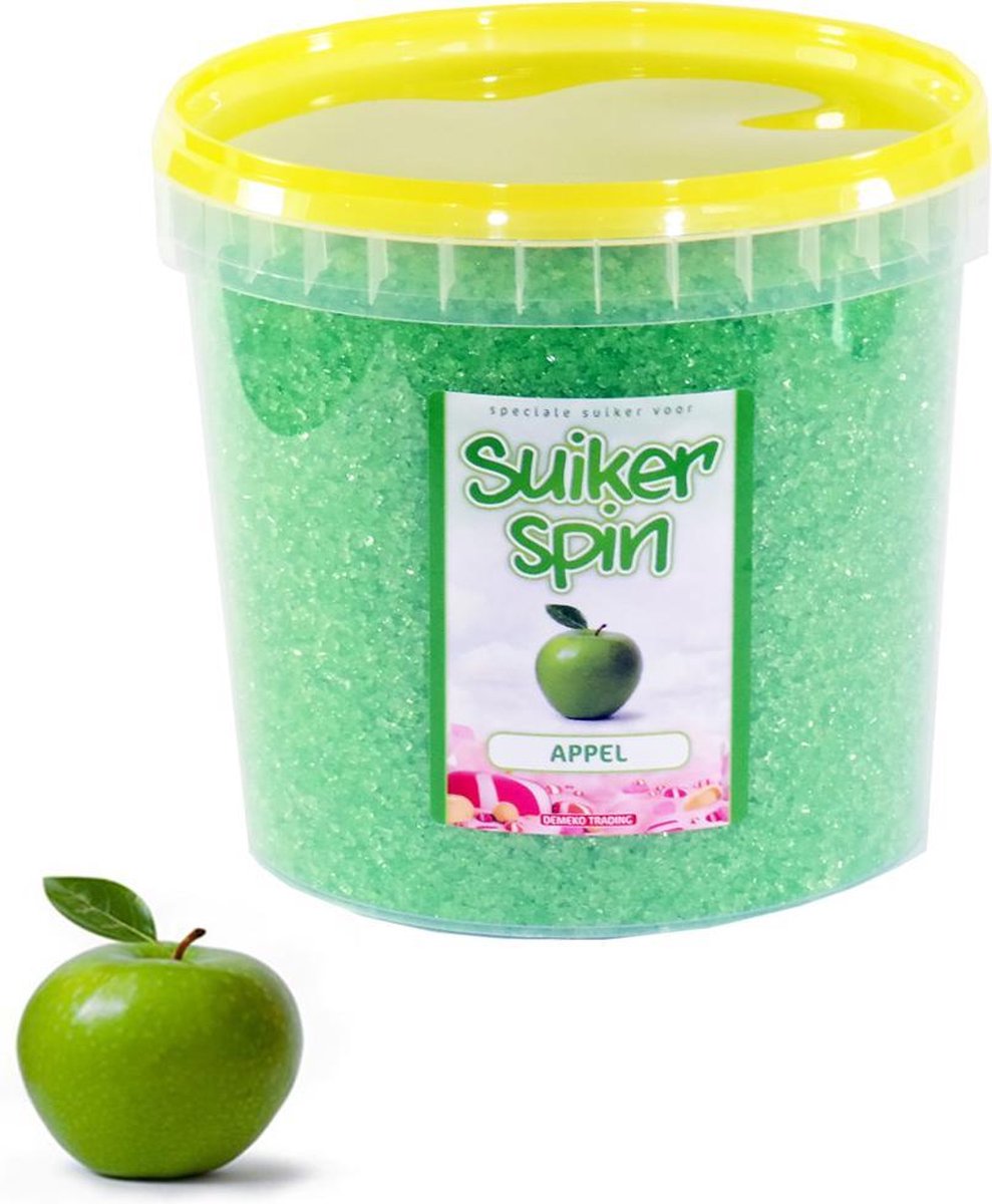 Suikerspinsuiker appel 1 KG suikerspin suiker in afsluitbaar emmertje