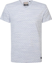 Petrol Industries - Heren Printed v-hals T-shirt  - Blauw - Maat XXXL