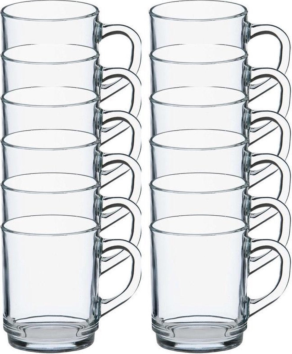 12x Theeglazen/koffieglazen Versailles transparant 250 ml
