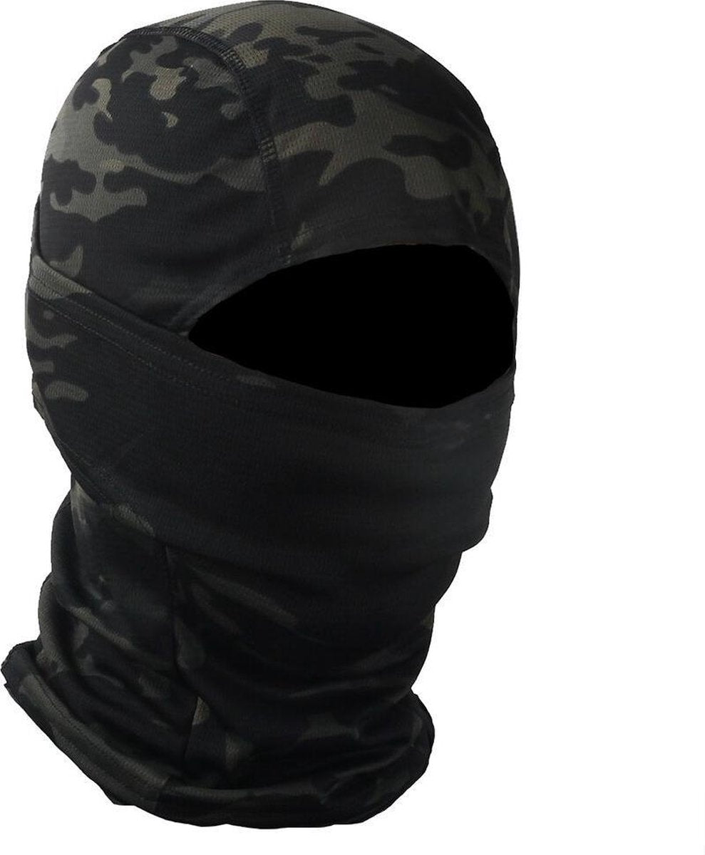 Unisex Baclava - Helm Muts - Motorhelm - Skimuts - Bivakmuts - Gezichtsmasker - Camouflage Zwart - One Size