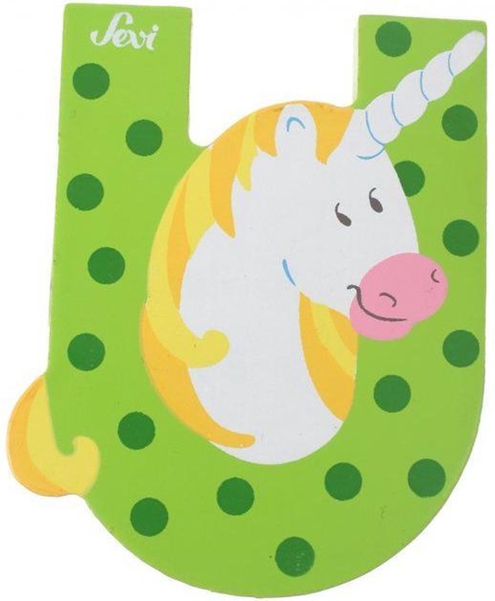 Letter - U - Unicorn - Hout - Sevi