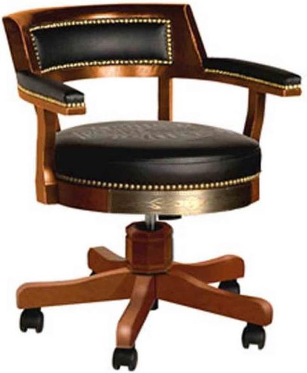 Harley-Davidson Bar & Shield Flames Poker Stoel Met Heritage Bruine Afwerking