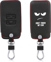 kwmobile autosleutelhoes voor Renault 4-knops Smartkey autosleutel (alleen Keyless Go) - Hoesje van imitatieleer in wit / zwart - Don't Touch My Car design