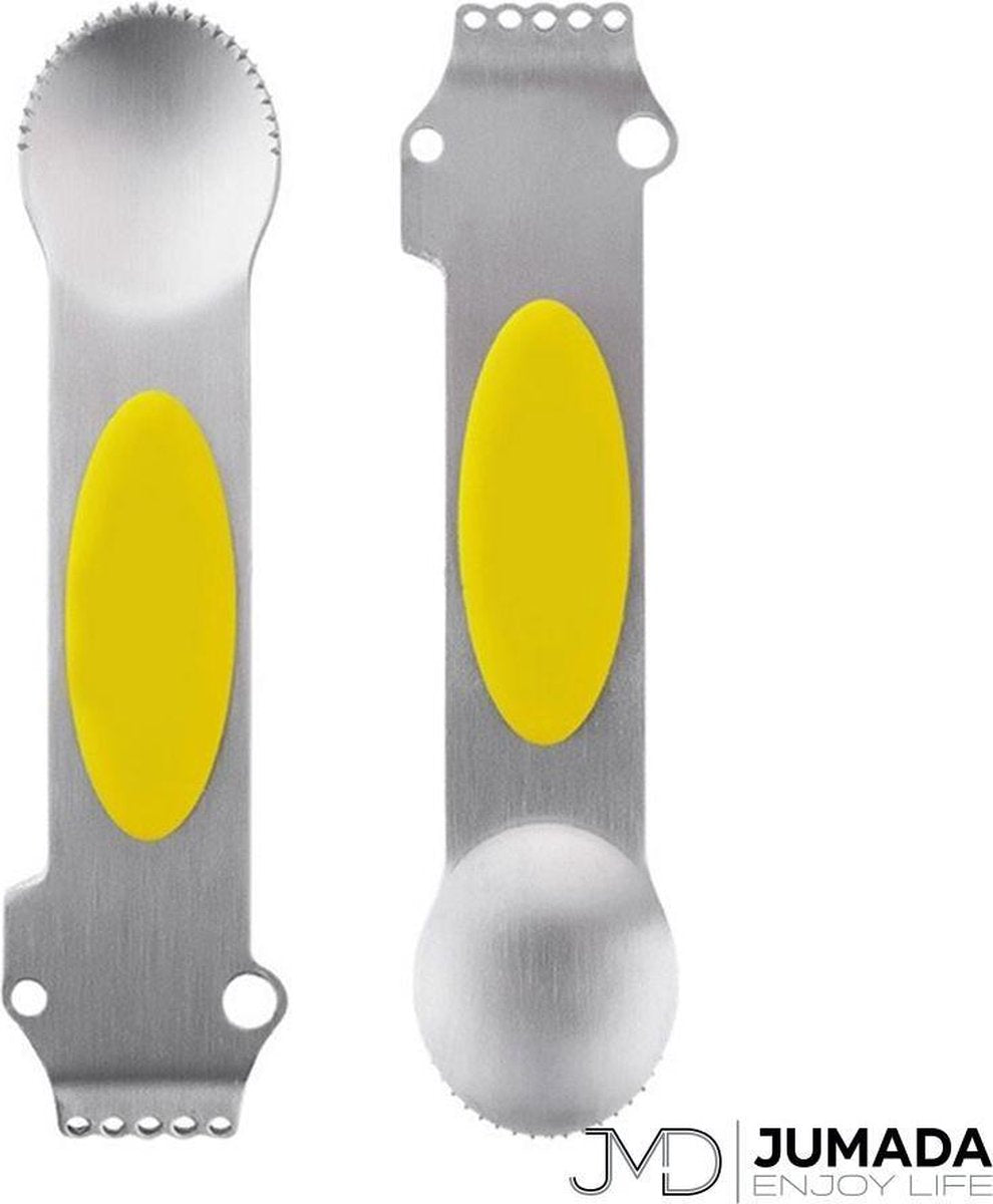 Jumada's Citroenrasp - Citrusrasp - Zesteur - Peeling - Keukenaccessoire - Geel/Zilver