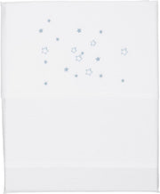 Koeka Wieglaken Stars - white/soft blue 80x100cm
