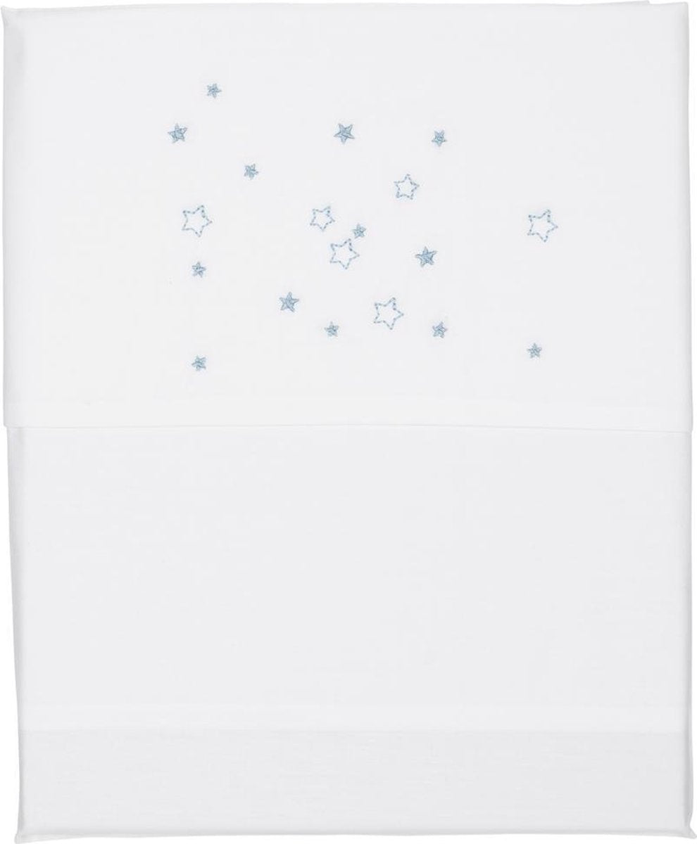 Koeka Wieglaken Stars - white/soft blue 80x100cm