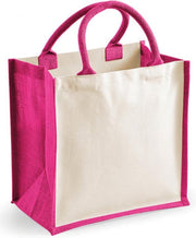 Printers Midi Jute Bag (Fuchsia)