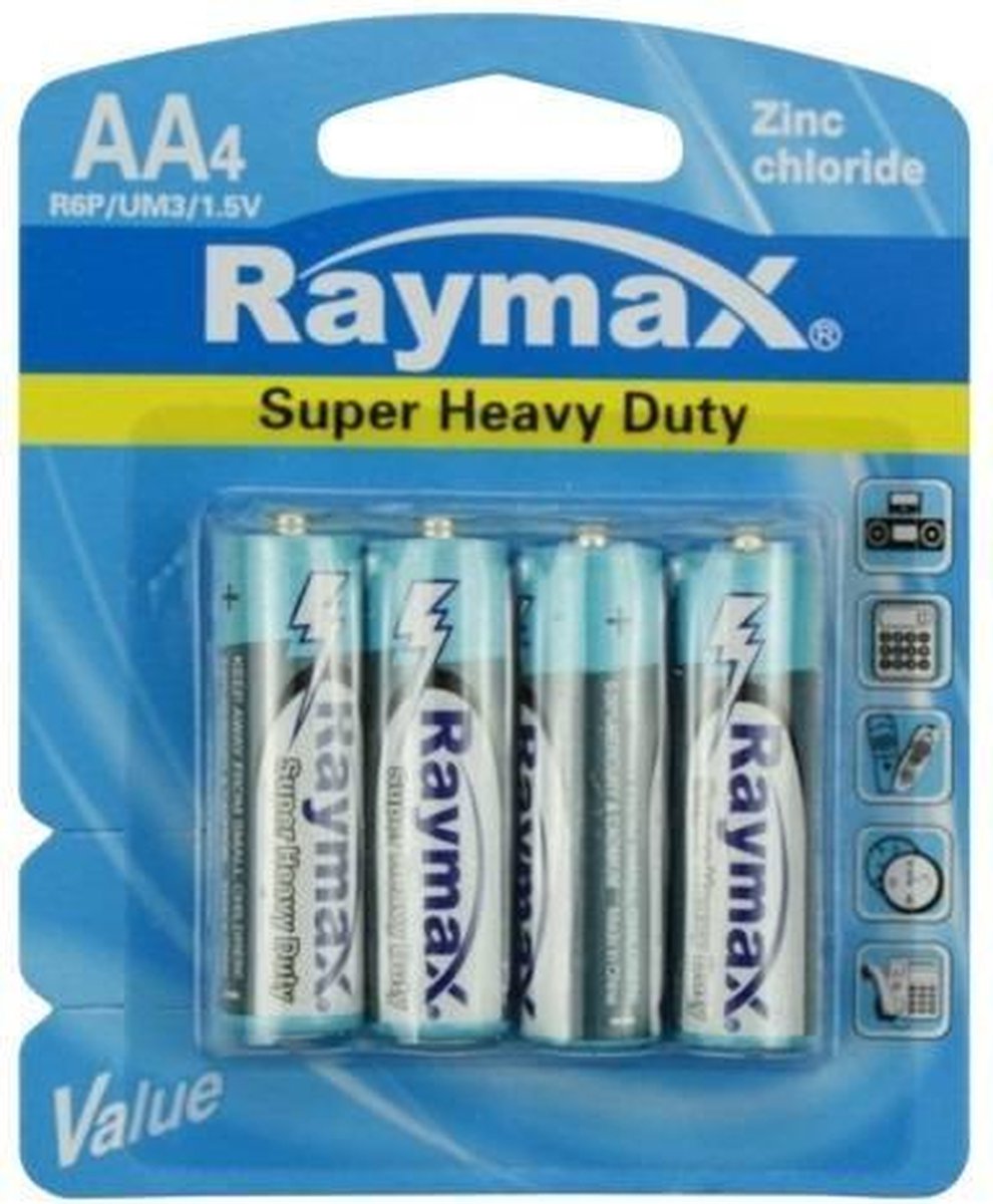 Raymax AA Batterijen - LR06 - Zink - 4 Stuks