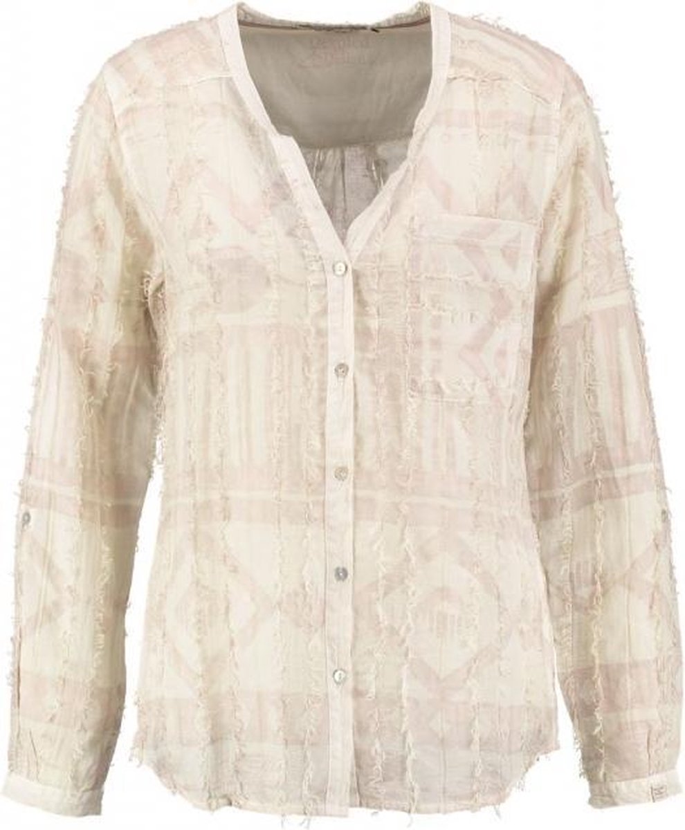 10 feet katoenen blouse cream met franjes - Maat S