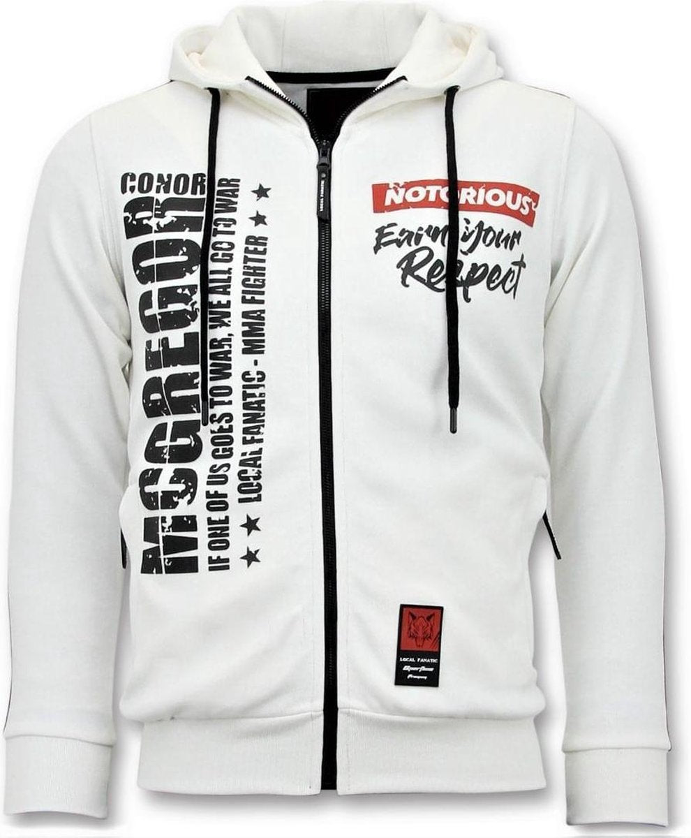 Local Fanatic Exclusieve Sportvest Heren - Conor Mcgregor Trainingsvest - Wit - Maten: XXL