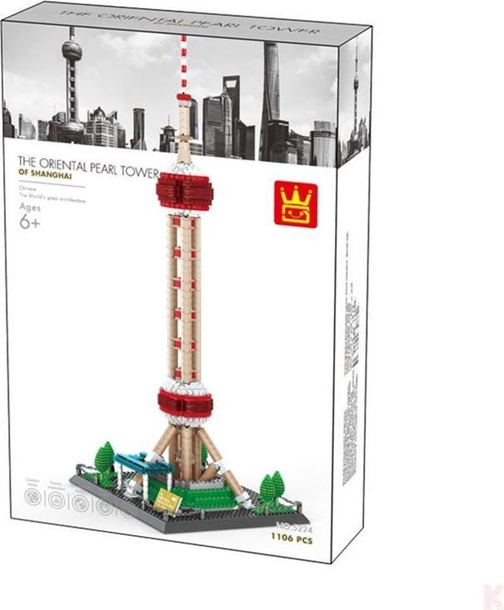 Wange 5224 Architecture - The Oriental Pearl Tower China - 1109 bouwstenen - Lego Compatibel - Bouwdoos