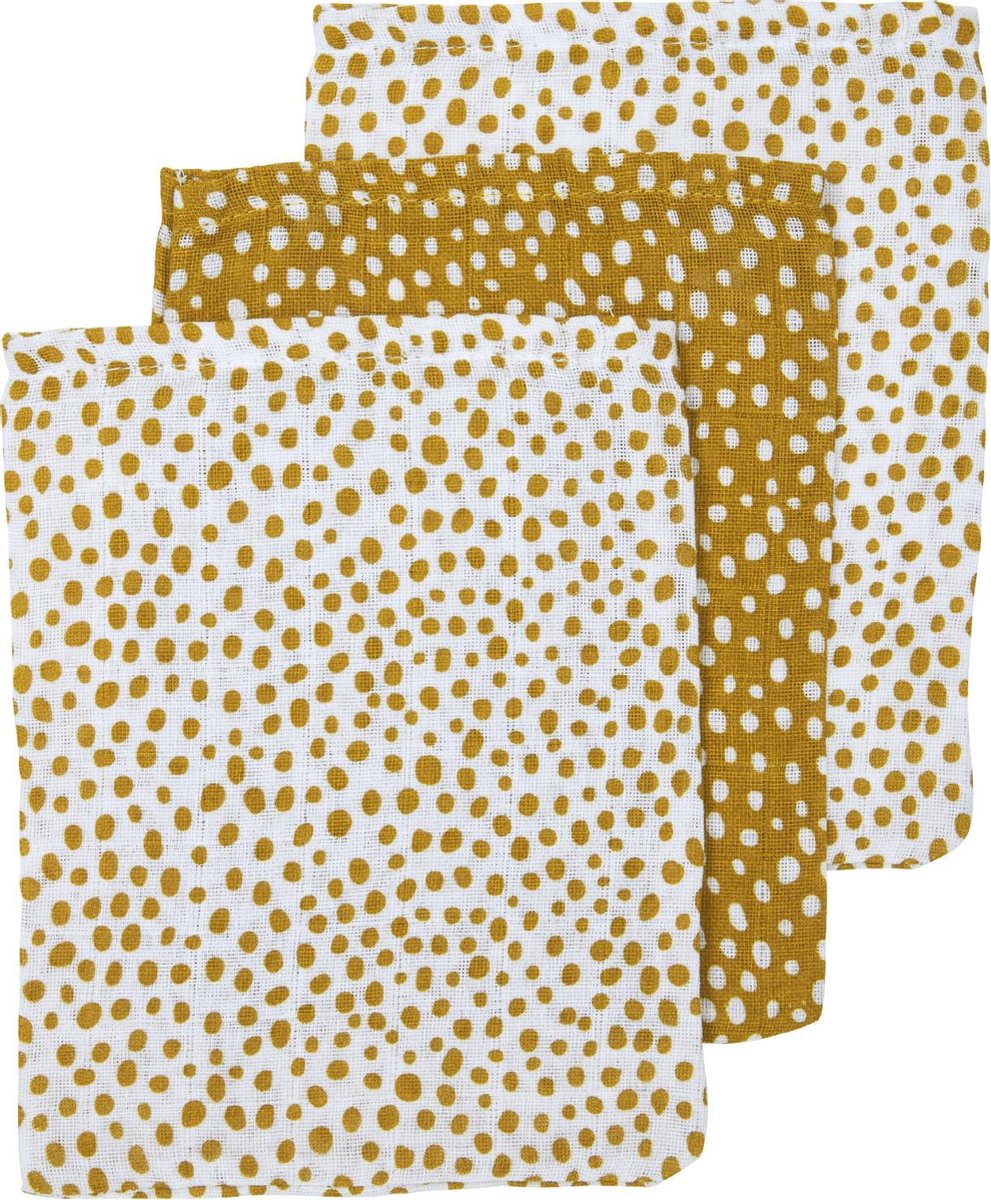 Meyco 3-pack washandjes Cheetah - honey gold