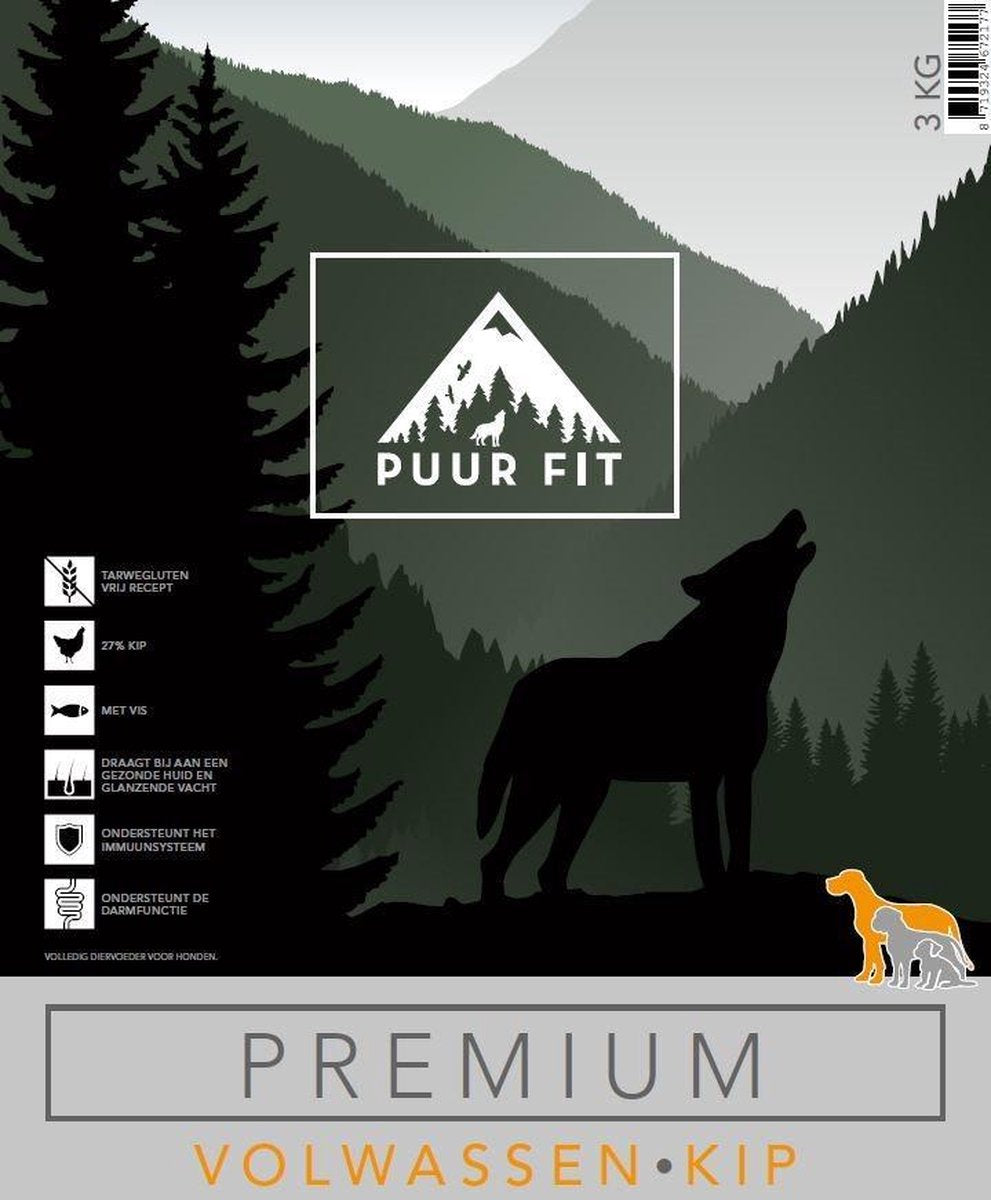 Puur Fit Premium Volwassen Klein Kip 12 kilo