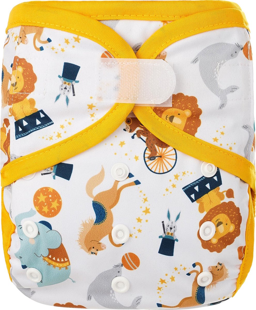 HappyBear - Luierbroekje Circus | 4-15kg - Wasbaar - Onesize - Wasbare luiers - Overbroekje
