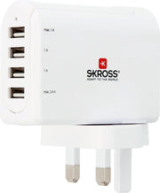 SKROSS Reisstekker UK 4x USB (Side Connection)